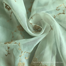 CC-21-018 new fashion voil embroidery  fabric light weight  for curtain fabric